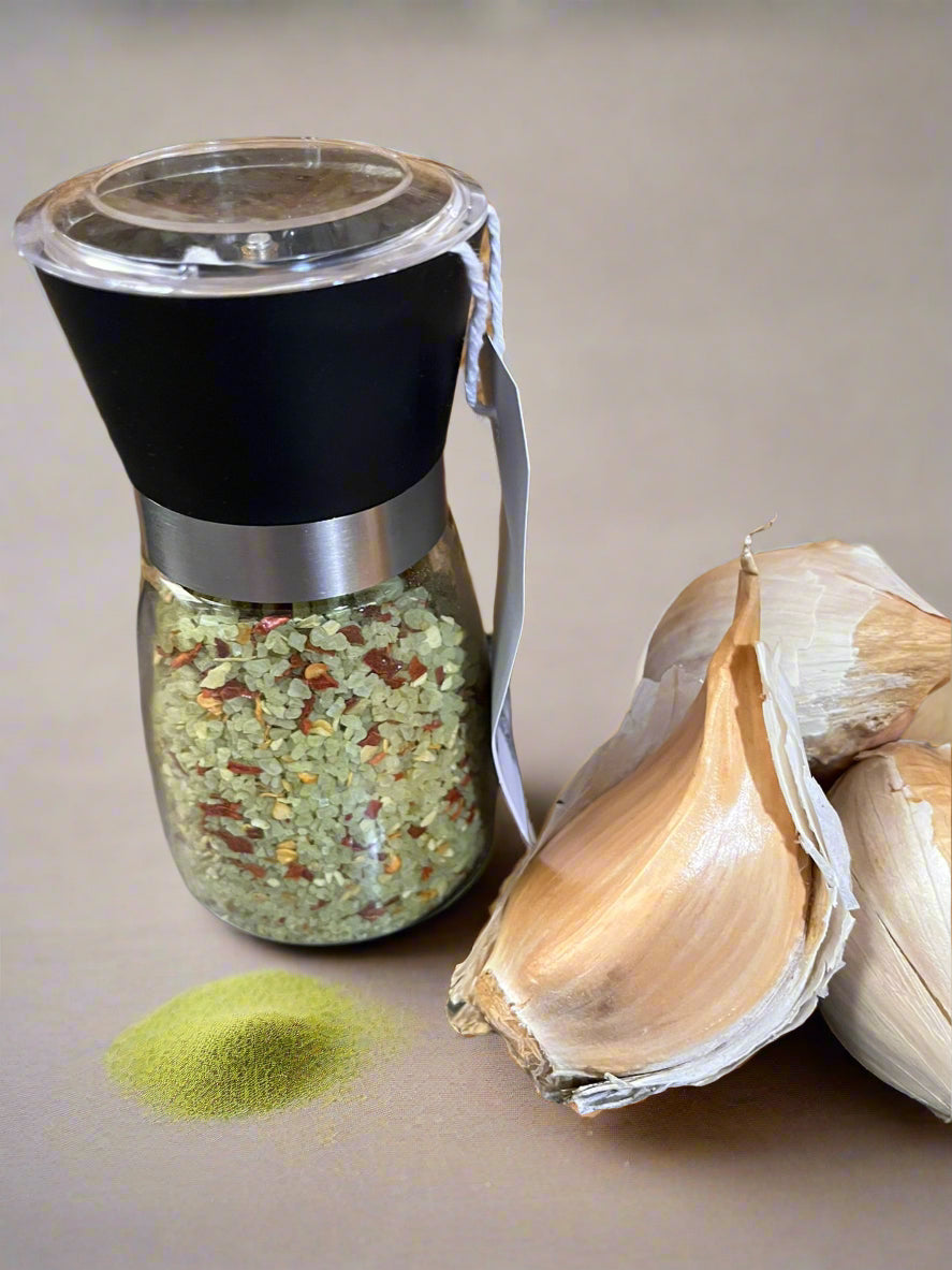 Garlic, Chilli & Matcha Tea Salt Grinder